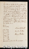 Hardenberg, Friedrich August von: certificate of election to the Royal Society