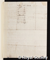 Wetstein, Johann Jakob: certificate of election to the Royal Society