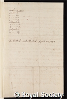 Rasumousky, Cyrille Grigoryevitch: certificate of election to the Royal Society
