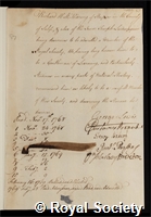Waring, Richard Hill: certificate of election to the Royal Society