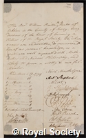 Preston, William: certificate of election to the Royal Society