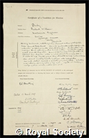 Bailey, Richard William: certificate of election to the Royal Society