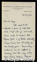 Gold, Victor: certificate of election to the Royal Society