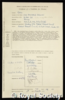 Gray, John Archibald Browne: certificate of election to the Royal Society