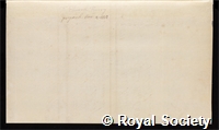 Barry, Sir Edward: certificate of election to the Royal Society