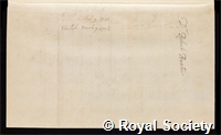 Barker, Robert: certificate of election to the Royal Society