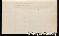 Fullerton, William: certificate of election to the Royal Society