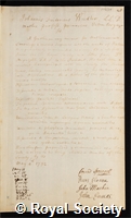 Weidler, Johann Friedrich: certificate of election to the Royal Society