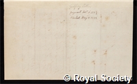 Sellius, Godfrey: certificate of election to the Royal Society