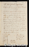 Doppelmayr, Johann Gabriel: certificate of election to the Royal Society