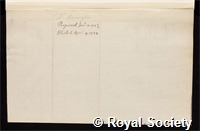 Harrington, Edward: certificate of election to the Royal Society