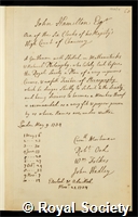 Hamilton, John: certificate of election to the Royal Society