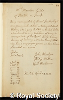 Gilkes, Moreton: certificate of election to the Royal Society