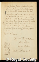 Jattica, Jacobus: certificate of election to the Royal Society
