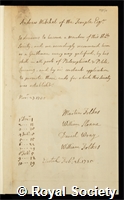 Mitchell, Sir Andrew: certificate of election to the Royal Society