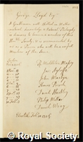 Lloyd, George: certificate of election to the Royal Society