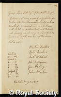 Scott, George Lewis: certificate of election to the Royal Society