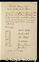Mann, Nicholas: certificate of election to the Royal Society