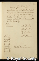 Gambier, James: certificate of election to the Royal Society
