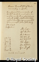 Bernard, Hermann: certificate of election to the Royal Society