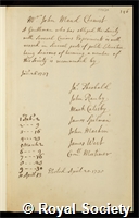Maud, John: certificate of election to the Royal Society