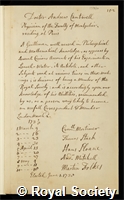 Cantwell, Andrew: certificate of election to the Royal Society