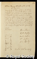 Browne, Sir William: certificate of election to the Royal Society
