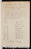 Haselden, Thomas: certificate of election to the Royal Society
