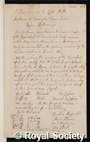 Cat, Claude Nicholas Le: certificate of election to the Royal Society