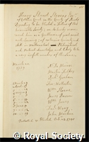 Stevens, Henry Stewart: certificate of election to the Royal Society