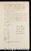Seytres, Joseph de: certificate of election to the Royal Society