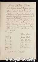 Jallabert, Jean: certificate of election to the Royal Society