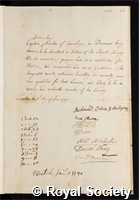 Norden, Frederic Lewis: certificate of election to the Royal Society