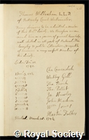 Wilbraham, Thomas: certificate of election to the Royal Society