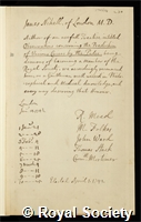 Nihill, James: certificate of election to the Royal Society