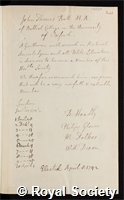 Batt, John Thomas: certificate of election to the Royal Society