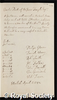 Pratt, Charles, 1st Earl Camden and Viscount Bayham: certificate of election to the Royal Society