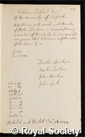Talbot, William: certificate of election to the Royal Society