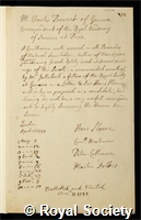 Bonnet, Charles: certificate of election to the Royal Society
