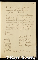 Lyttelton, George, 1st Baron Lyttelton: certificate of election to the Royal Society
