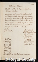 Mace, William: certificate of election to the Royal Society