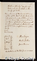Ellis, Welbore, 1st Baron Mendip of Mendip: certificate of election to the Royal Society