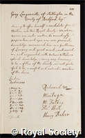 Longueville, Grey: certificate of election to the Royal Society