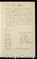 Hoffman, Tycho: certificate of election to the Royal Society