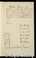 Morris, Matthew Robinson, 2nd Baron Rokeby: certificate of election to the Royal Society