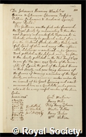 Winkler, Johann Heinrich: certificate of election to the Royal Society
