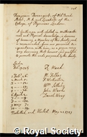 Bosanquet, Benjamin: certificate of election to the Royal Society