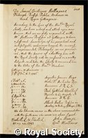Hollman, Samuel Christian: certificate of election to the Royal Society
