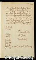 Reade, Henry: certificate of election to the Royal Society