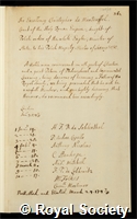 Manteuffel, Ernst Christoph: certificate of election to the Royal Society